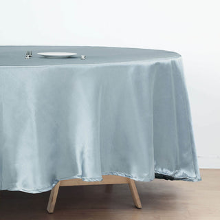 Create a Magical Setting with the Dusty Blue Satin Tablecloth Create a Magical Setting with the Dusty Blue Satin Tablecloth