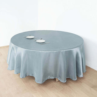 Enhance Your Event Decor with the Dusty Blue Satin Tablecloth Enhance Your Event Decor with the Dusty Blue Satin Tablecloth