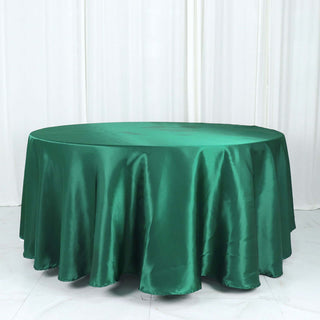 Unleash the Beauty of Hunter Emerald Green with the Satin Round Tablecloth Unleash the Beauty of Hunter Emerald Green with the Satin Round Tablecloth