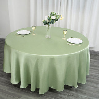 Elevate Your Event with the Sage Green Satin Tablecloth