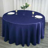 120 inch Navy Blue Satin Round Tablecloth