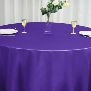 Durable and Easy-to-Care-for Purple Satin Tablecloth