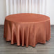 120Inch Terracotta (Rust) Seamless Satin Round Tablecloth
