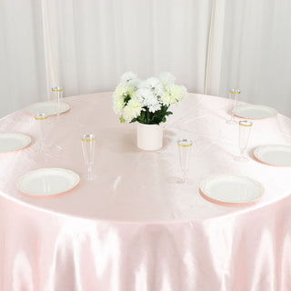 Add a Touch of Glamour to Your Wedding Decor with Blush Satin Tablecloth