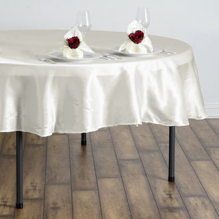 Create Unforgettable Moments with Ivory Satin Tablecloth