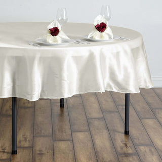 Create Unforgettable Moments with Ivory Satin Tablecloth Create Unforgettable Moments with Ivory Satin Tablecloth