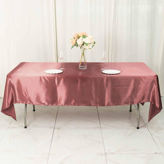 Cinnamon Rose Satin Tablecloth - Add Elegance and Charm to Your Event Decor