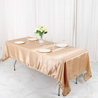 Durable and Reusable Nude Smooth Satin Tablecloth Durable and Reusable Nude Smooth Satin Tablecloth