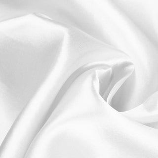 Smooth white satin fabric texture close-up.