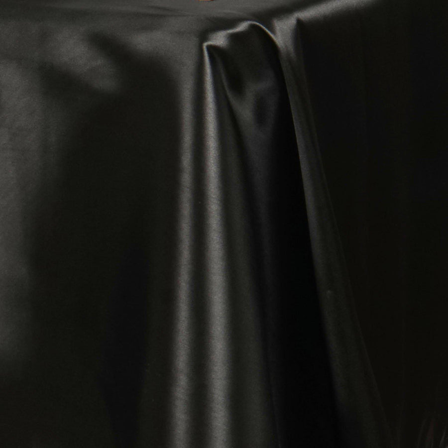 60x126 Black Satin Rectangular Tablecloth