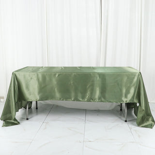 Add Elegance to Your Event with the Dusty Sage Green Satin Tablecloth