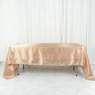 Elegant Nude Satin Tablecloth for Stunning Event Decor