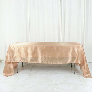 Elegant Nude Satin Tablecloth for Stunning Event Decor Elegant Nude Satin Tablecloth for Stunning Event Decor