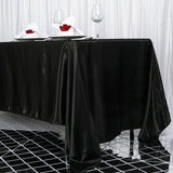 72x120 Black Satin Rectangular Tablecloth
