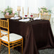 90x132Inch Chocolate Satin Seamless Rectangular Tablecloth
