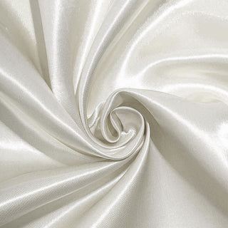 Enhance Your Event Decor with the Ivory Satin Seamless Rectangular Tablecloth