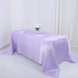 Create a Lavish Atmosphere with the Lavender Lilac Satin Tablecloth Create a Lavish Atmosphere with the Lavender Lilac Satin Tablecloth