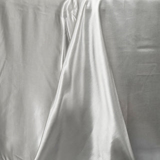 Elegant Silver Satin Tablecloth for Event Decor