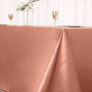 Terracotta (Rust) Satin Tablecloth for Elegant Event Decor