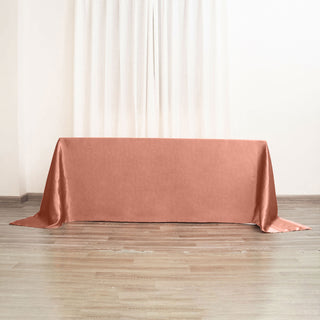Elevate Your Event Decor with Terracotta (Rust) Satin Tablecloth