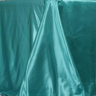Turquoise Satin Tablecloth for Elegant Event Decor Turquoise Satin Tablecloth for Elegant Event Decor