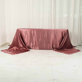 Elevate Your Event with the Cinnamon Rose Satin Rectangular Tablecloth