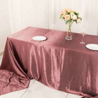 Create Unforgettable Memories with the Cinnamon Rose Satin Tablecloth
