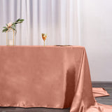 90x156inch Terracotta (Rust) Seamless Satin Rectangular Tablecloth
