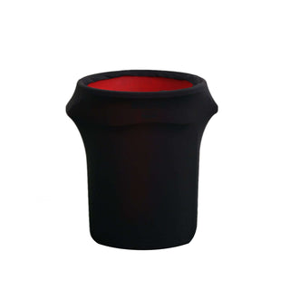 Black Stretch Spandex Round Trash Bin Cover Black Stretch Spandex Round Trash Bin Cover