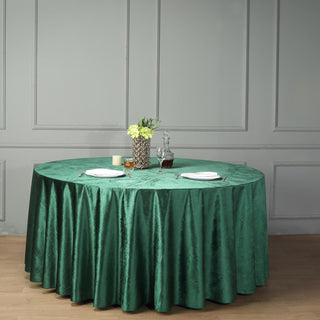 Elevate Your Table Decor with the Luxurious Hunter Emerald Green Velvet Tablecloth