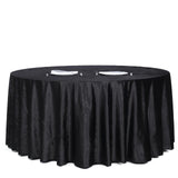 120inch Black Seamless Premium Velvet Round Tablecloth, Reusable Linen