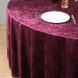 120inch Eggplant Seamless Premium Velvet Round Tablecloth, Reusable Linen