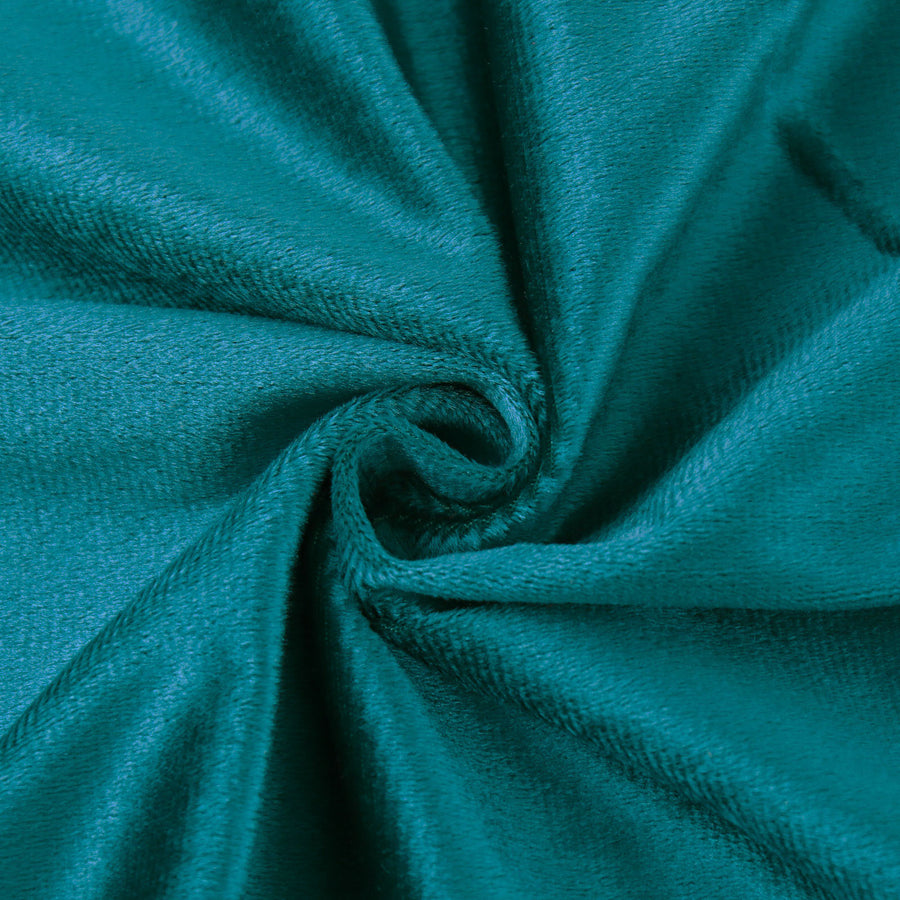 120Inch Peacock Teal Seamless Premium Velvet Round Tablecloth, Reusable Linen#whtbkgd