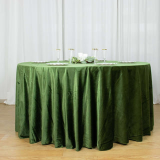 Elevate Your Table Decor with the Olive Green Velvet Round Tablecloth Elevate Your Table Decor with the Olive Green Velvet Round Tablecloth