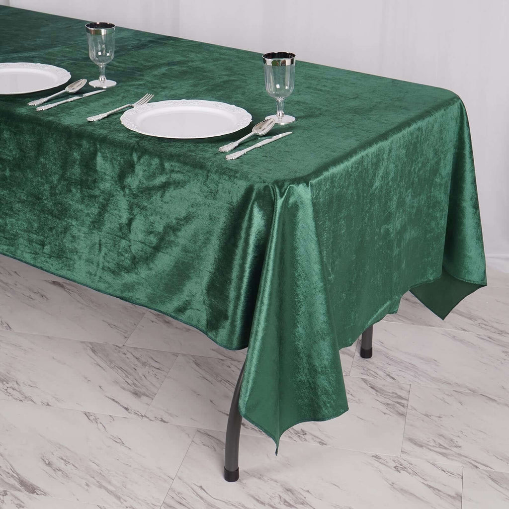 60"x102" Hunter Green Premium Velvet Tablecloth