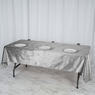 Transform Your Table Decor with the Silver Premium Velvet Tablecloth Transform Your Table Decor with the Silver Premium Velvet Tablecloth