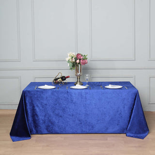 Enhance Your Table Decor with the Royal Blue Premium Velvet Tablecloth