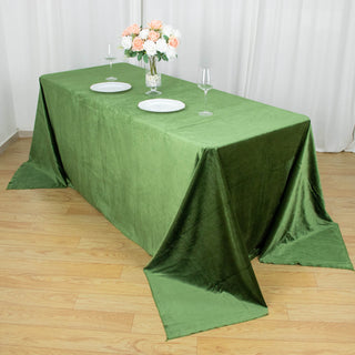 Create a Captivating Atmosphere with the Olive Green Premium Velvet Tablecloth