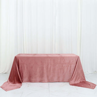 Elevate Your Table Decor with the Dusty Rose Premium Velvet Rectangle Tablecloth Elevate Your Table Decor with the Dusty Rose Premium Velvet Rectangle Tablecloth