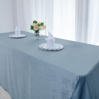 Transform Your Tablescapes with the Dusty Blue Velvet Tablecloth