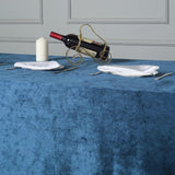 90inch x 156inch Navy Blue Seamless Premium Velvet Rectangle Tablecloth, Reusable Linen