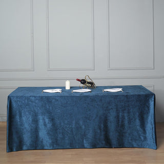 Elevate Your Event Decor with the Navy Blue Velvet Tablecloth