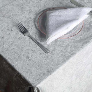 Impress Your Guests with the Silver Velvet Rectangle Tablecloth Impress Your Guests with the Silver Velvet Rectangle Tablecloth