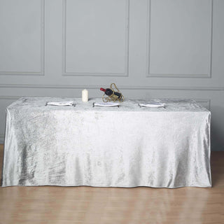 Add Glamour to Your Event with the Silver Velvet Tablecloth Add Glamour to Your Event with the Silver Velvet Tablecloth