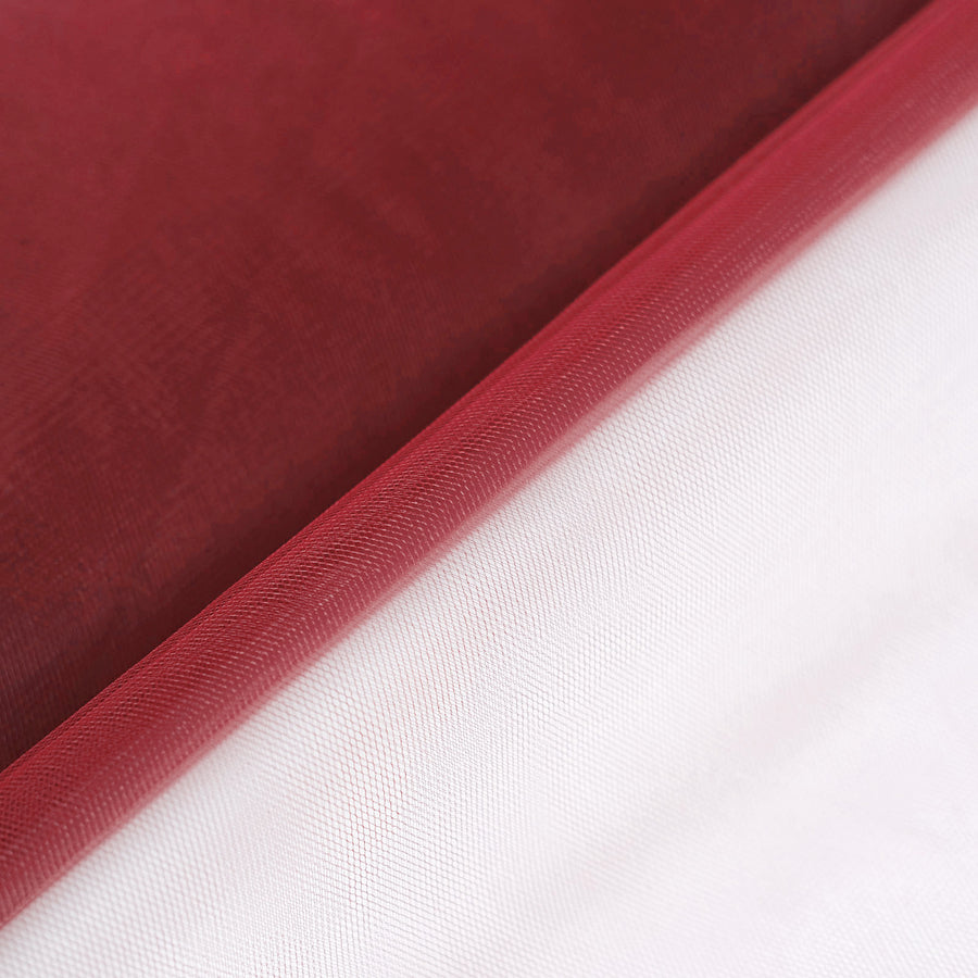 54inch x40 Yards Burgundy Tulle Fabric Bolt, DIY Crafts Sheer Fabric Roll