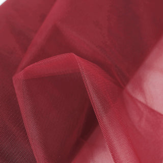 Elegant Burgundy Tulle Fabric Bolt for DIY Crafts and Event Decor