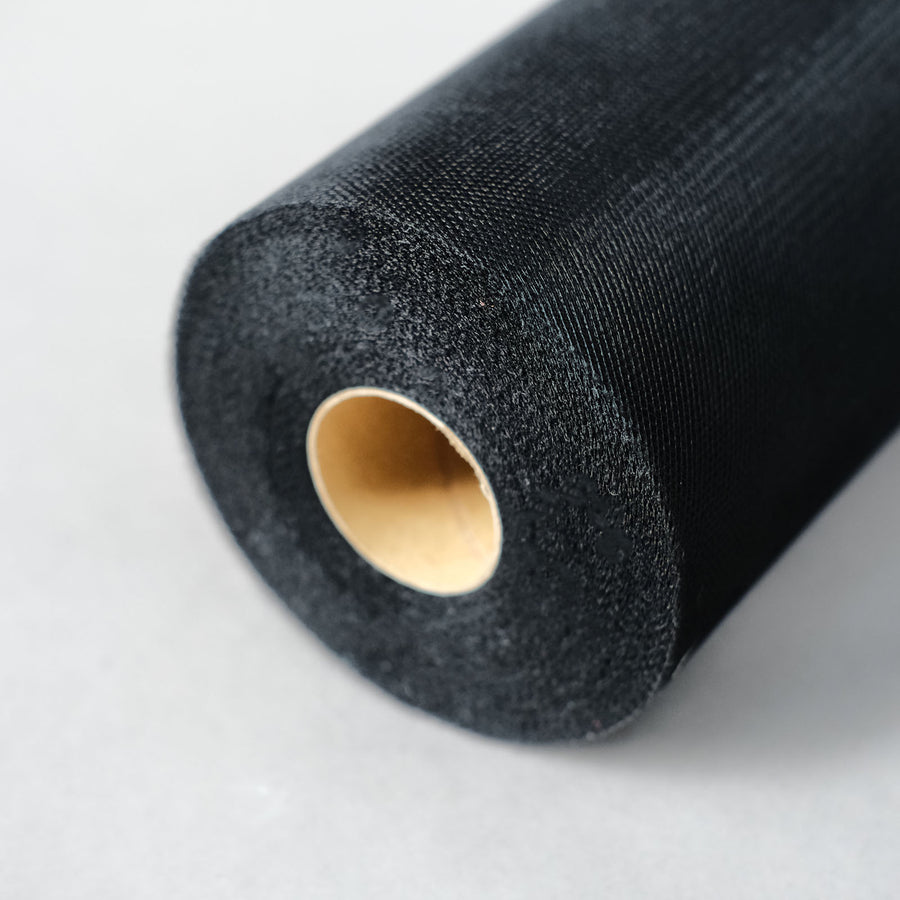 6Inchx100 Yards Black Tulle Fabric Bolt, Sheer Fabric Spool Roll For Crafts