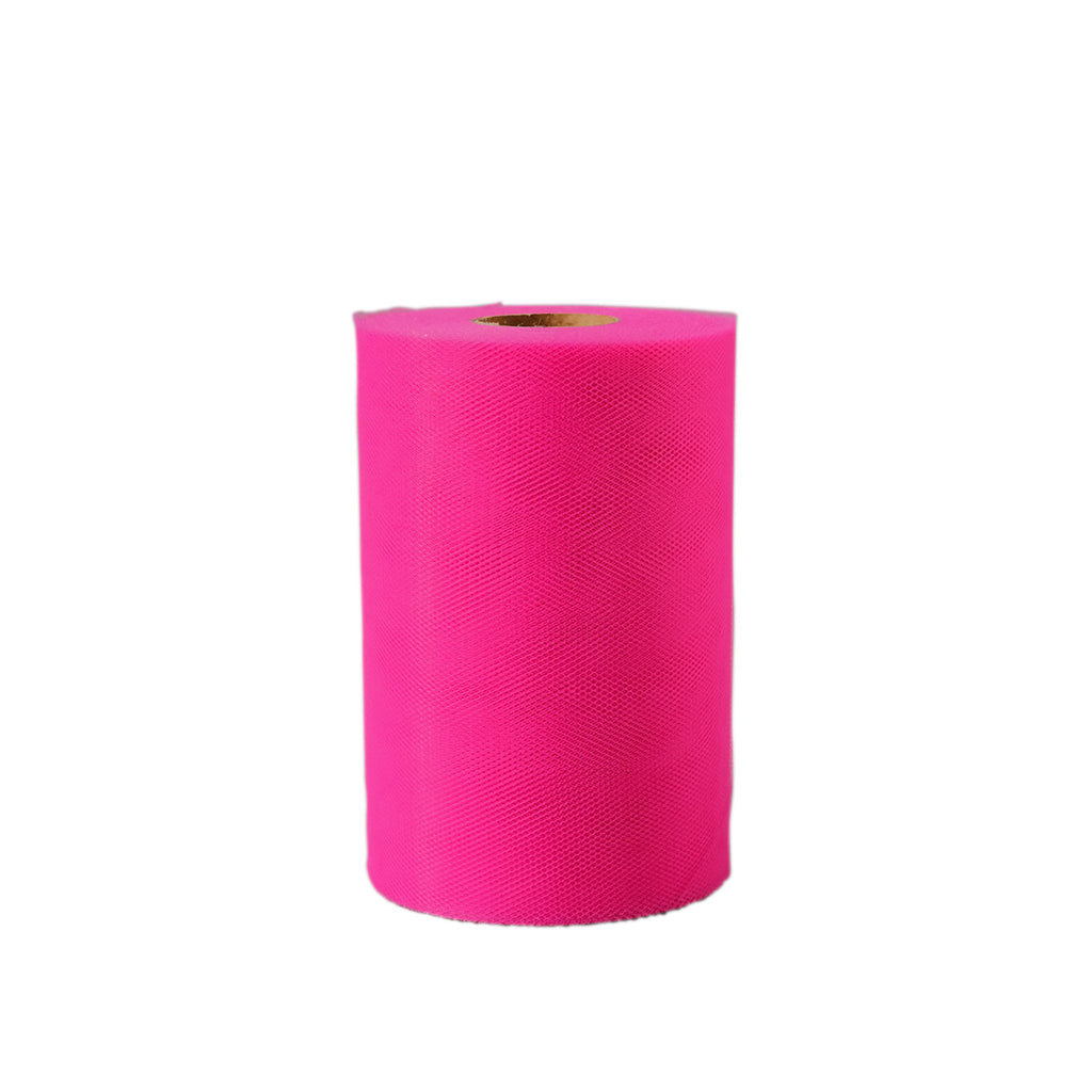6 Shimmer Tulle Fabric Roll For Crafts, Wedding, Pary Decorations, Gifts -  Fuchsia 100 Yards 