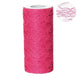 6"X10 Yards Fuchsia Floral Lace Shimmer Glitter Tulle Fabric Bolts - Clearance SALE