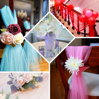 Create Magical Wedding Decor with Rose Quartz Glitter Polka Dot Tulle Fabric Bolt